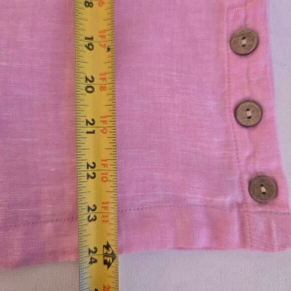 Cynthia Rowley Womens Pink Linen Short Sleeve Blouse Size Small - Picture 7 of 9